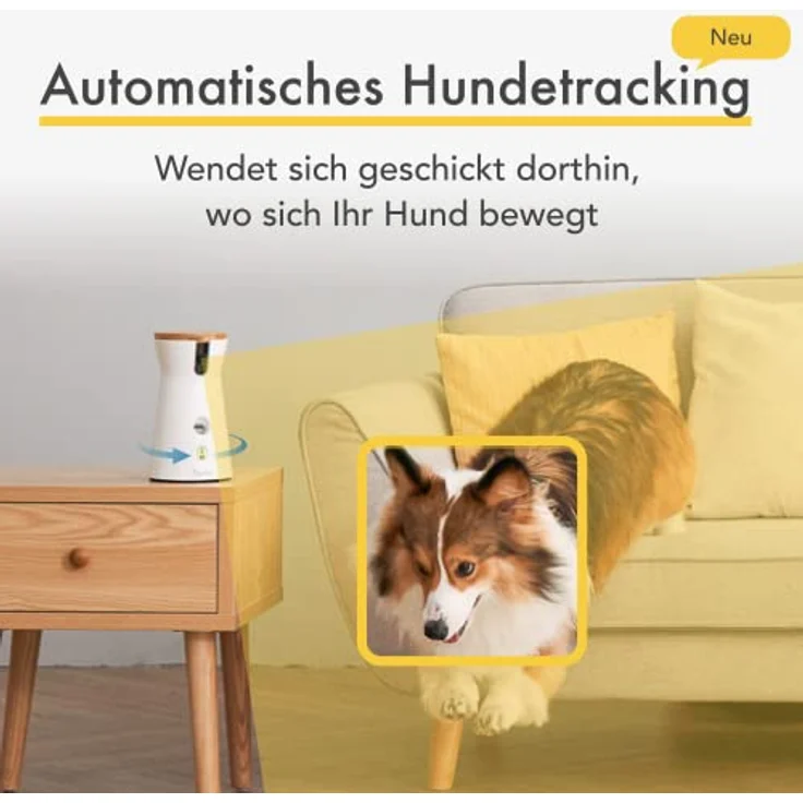 Furbo 360° Hundekamera: [Neu 2023] Rotierende 360°-Weitwinkel-Haustierkamera mit Leckerliwurf, Farbnachtsicht, 1080p-HD-Schwenk, 2-Wege-Audio, Bell-Alarm, WLAN, Entwickelt für Hunde – Bild 3