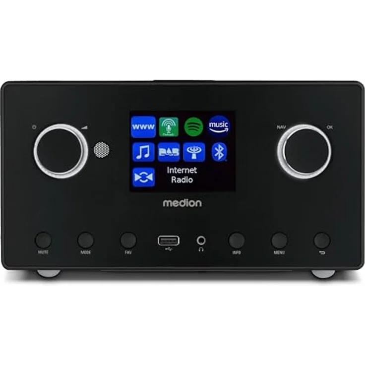 Medion® Internet-Radio (AM/FM, Amazon Music, MW/UKW, Spotify, WiFi, DAB+, 30 W, P85444) in Titanfarben – Bild 4