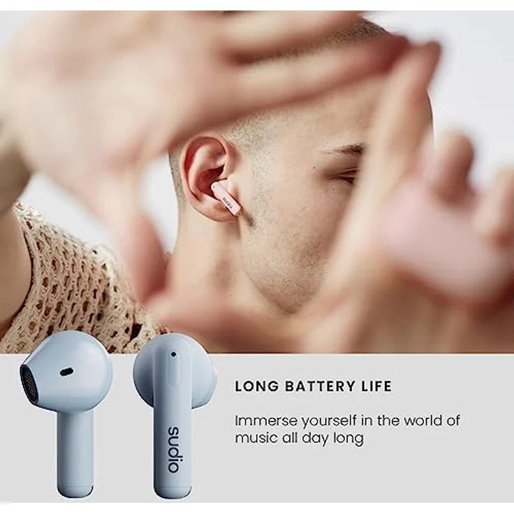Sudio A1BLU, True Wireless Stereo Kopfhörer mit IPX4 Wasserfestigkeit, Bluetooth und USB Typ-C, Blau – Bild 2