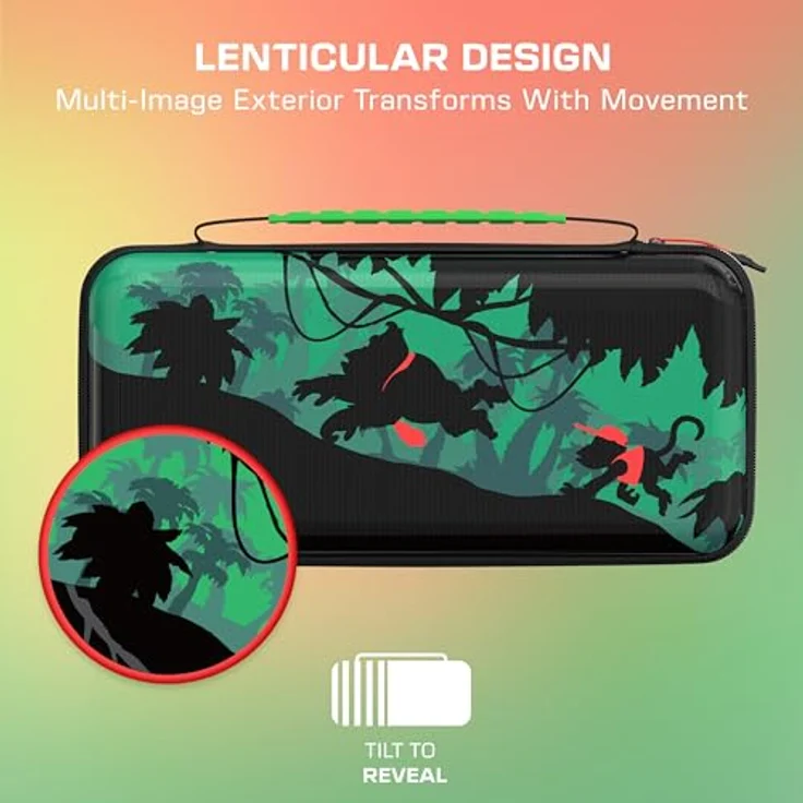 Turtle Beach PlayTrek Etui Donkey Kong, offiziell von Nintendo lizenziertes Reiseetui mit einzigartigem Lentikular-Design, robustem EVA-Schutz und Zubehöraufbewahrung für Nintendo Switch 2 – Bild 4