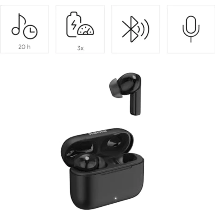 Hama Passion Clear II, Kabelgebundene Kopfhörer mit Active Noise Cancelling (ANC), 200 Stunden Akkulaufzeit, Schwarz – Bild 3
