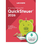 LEXWARE QUICKSTEUER 2026, Steuersoftware für bis zu 3 Steuererklärungen mit dynamischer Ausfüllhilfe und Elster-Assistent für PC