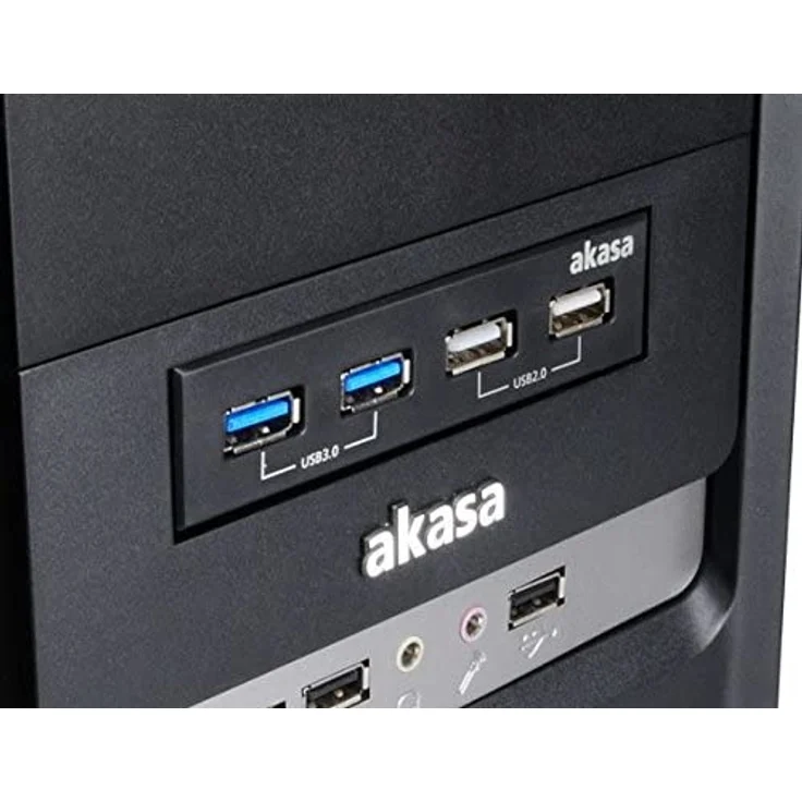 Akasa InterConnect S - Anschlüsse am vorderen Bedienfeld des Speicherschachts (AK-ICR-12V3) – Bild 4
