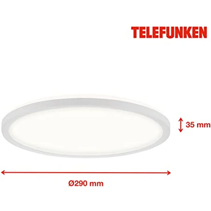 TELEFUNKEN LED Bad Deckenleuchte mit Backlight, IP44 Badezimmerlampe, ultraflach, neutralweißes Licht, Weiß, 290x35 mm (DxH) – Bild 4