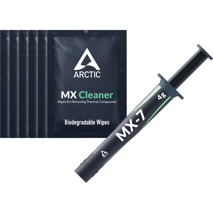 ARCTIC MX-7 Wärmeleitpaste (4g) mit 6x MX Cleaner, hohe Viskosität bis 38000 Poise, Betriebstemperatur -50-250 °C