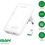 4smarts Netzladegerät FlatPlug Slim Dual 65W GaN 2C weiß - Effizientes Laden mit GaN-Technologie