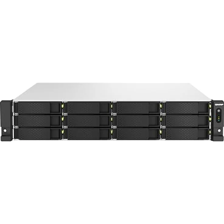 QNAP TS-h1887XU-RP-E2336-32G Intel Xeon E-2336 6 Cores/12 Threads 32GB ECC DDR4 2x16 18-Bay 2U rackm (0 TB), NAS, Schwarz – Bild 1