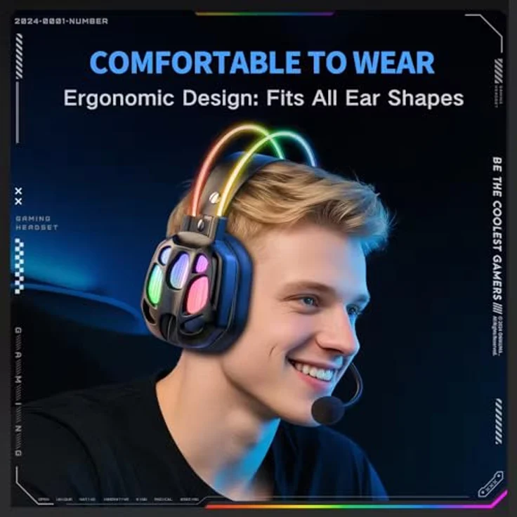 Onikuma X89, kabelgebundenes Gaming Headset mit überragendem Sound, Schwarz – Bild 4