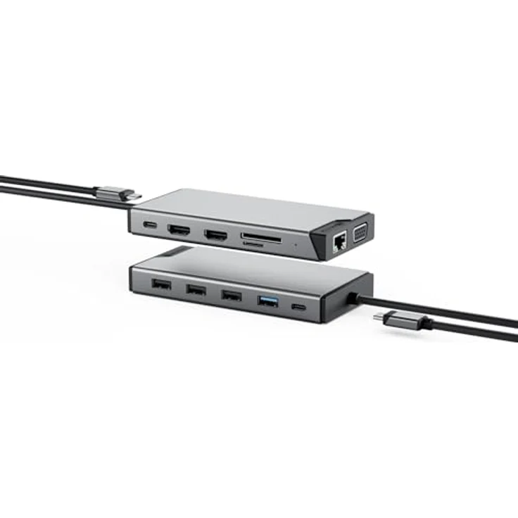 ALOGIC USB-C 12-IN-1 Triple Dockingstation mit Dual-Full-HD-Anzeige und 100 W Passthrough-Ladegerät – Bild 3
