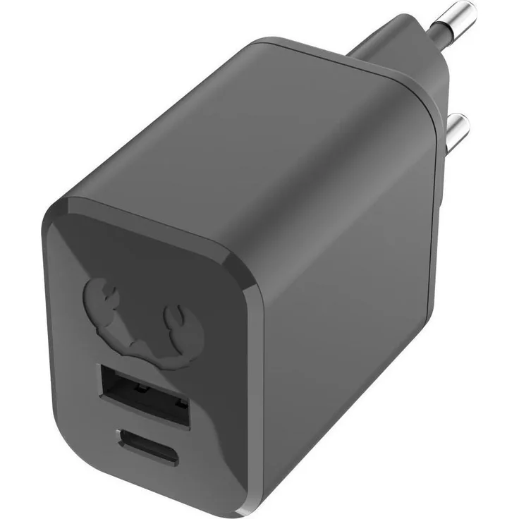 FRESH 'N REBEL USB-C+A Mini Charger PD 45W, Storm Grey - Ladegerät für Handys mit 45W Power Delivery