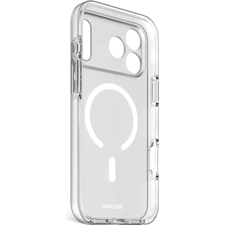 Decoded Transparent Clear Case für iPhone 17 Pro Max, 100% recyceltes Material, MagSafe-kompatibel, 4 Meter DropTec Schutz, kratzfest, Frosted Weiß – Bild 3