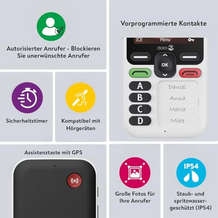 Doro Leva X10 White/Black, Smartphone mit innovativem Design – Bild 3