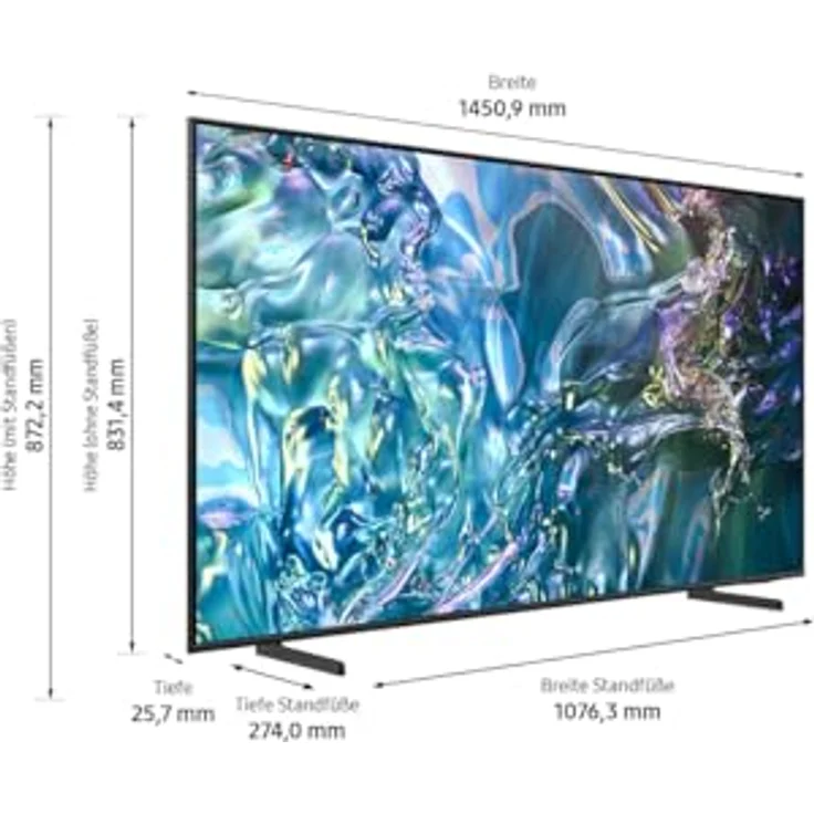 Samsung QLED 4K Q60D Fernseher 65 Zoll, Samsung TV mit Quantum Prozessor Lite 4K, 100 % Farbvolumen, 4K Upscaling, Samsung Tizen OS, Smart TV, GQ65Q60DAUXZG, Deutsches Modell [2024] – Bild 4