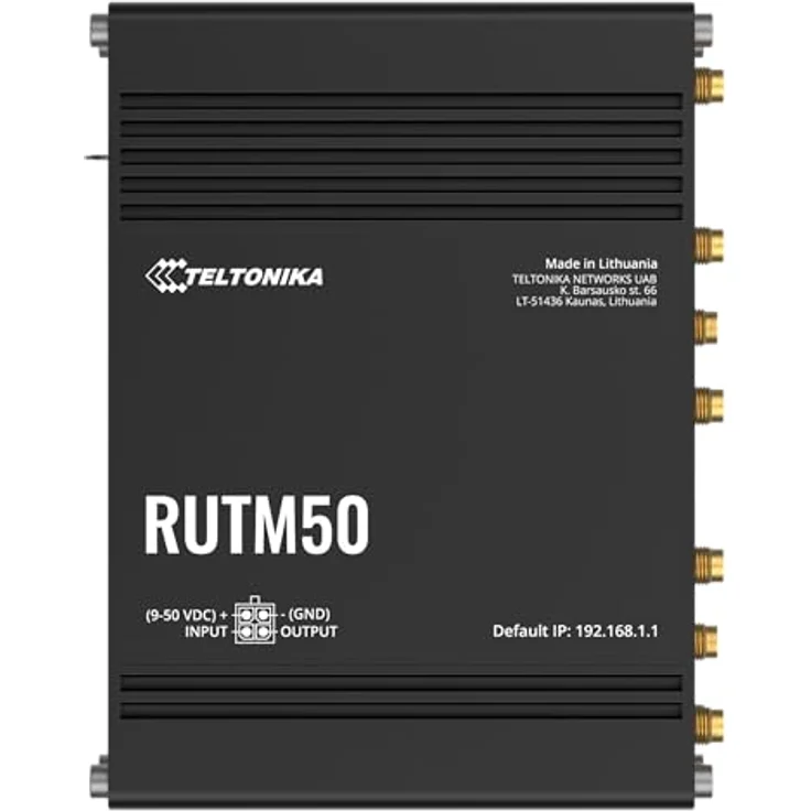 Teltonika RUTM50, Router mit Ethernet und Wi-Fi 5, Schwarz, sicher und flexibel montierbar – Bild 1