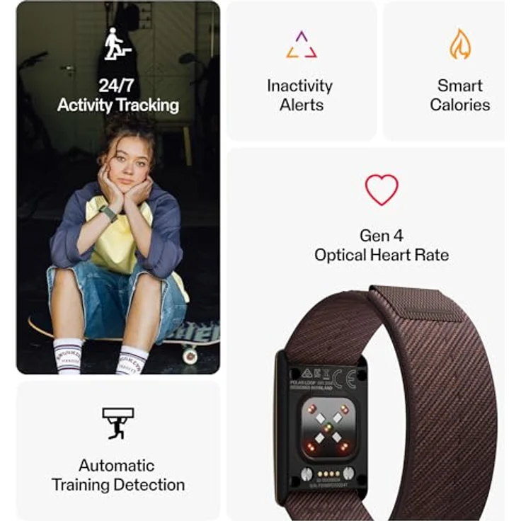 Polar Loop, Aktivitäts-Tracker ohne Display, Kupfer, für Handgelenkumfang 15-17 cm, bis zu 8 Tage Akkulaufzeit – Bild 3