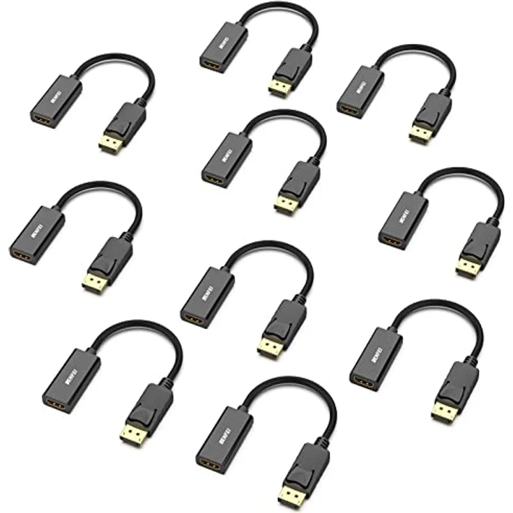BENFEI DisplayPort zu HDMI Adapter, 10 Stück, Vergoldete Verbindungsqualität, bis zu 1080p für Computer/Laptop zu Monitor/TV/Projektor, Nicht bidirektional – Bild 1