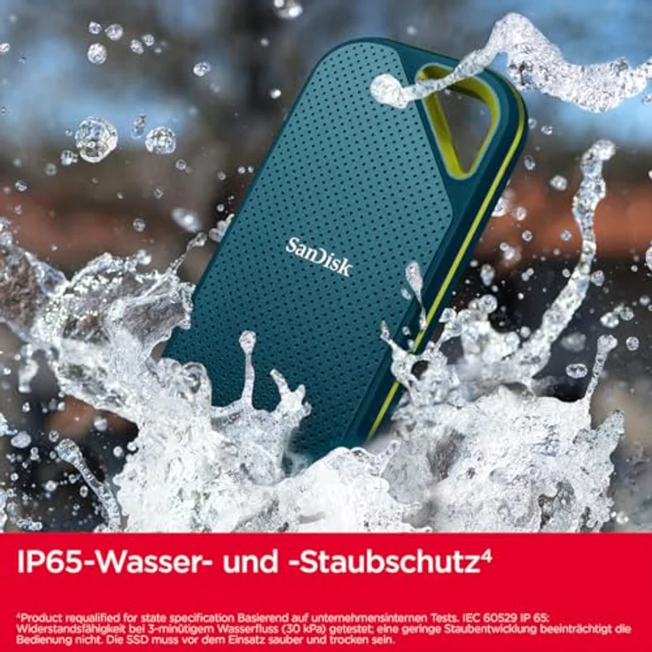 SanDisk Extreme PRO Portable SSD 4 TB, Externe SSD 2,5 Zoll, 2.000 MB/s, stoßfest, fallsicher bis 3 m, AES-Verschlüsselung, wasser- und staubfest, Monterey – Bild 2