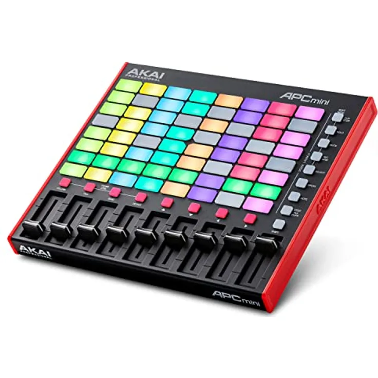 Akai Professional APC Mini MK2 - USB MIDI Pad Controller für Clip Launching mit Ableton Live Lite, 64 RGB Pads, Drum- und Note-Modi und MIDIMixer