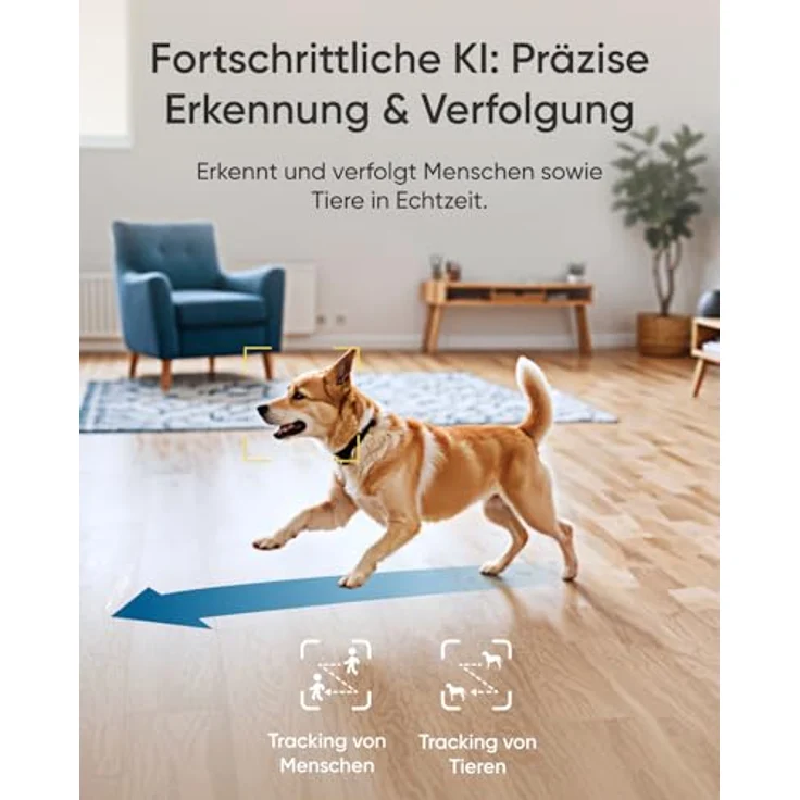 eufy Security Innenkamera E30, 4K UHD-Überwachungskamera innen, Auto-Tracking Mensch/Tier, Farb-Nachtsicht, 360° Schwenken & Neigen, Unterstützt Homekit – Bild 4