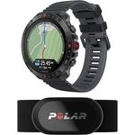Polar Grit X2 Pro H10 Bundle, Sportuhr + Smartwatch, 48.60 mm, Edelstahl, S, L, Militärqualität, Dual-Frequenz-GPS, AMOLED-Touchscreen