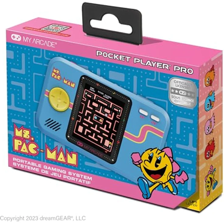 My Arcade Pocket Player Ms PacMan Portable, 2.75” Farbdisplay, ergonomisches Design, USB-C und Batteriebetrieb – Bild 1