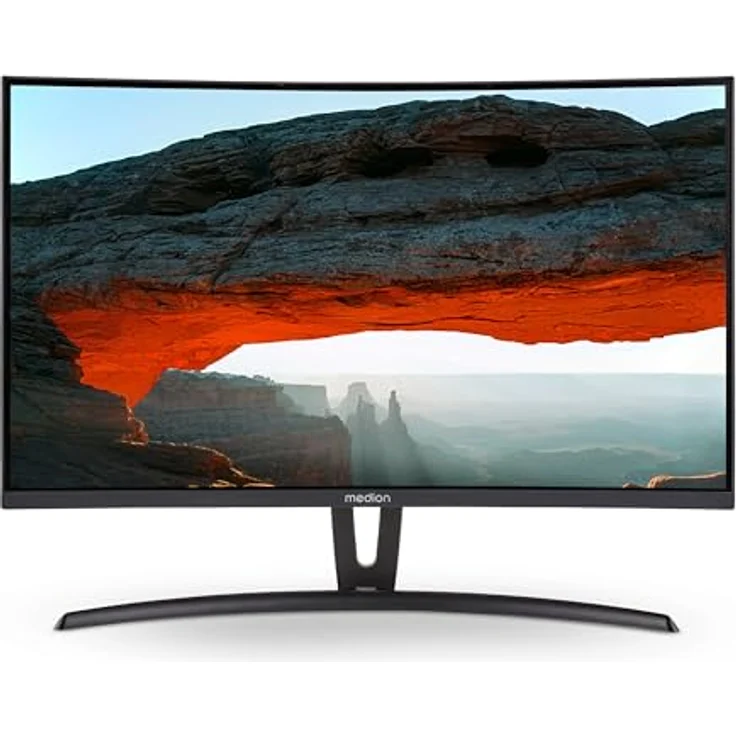 MEDION P52720 (MD 22020) 68,6 cm (27 Zoll) Full HD Curved Monitor mit integrierten Lautsprechern, HDMI, DVI-D, VGA, schwarz – Bild 1