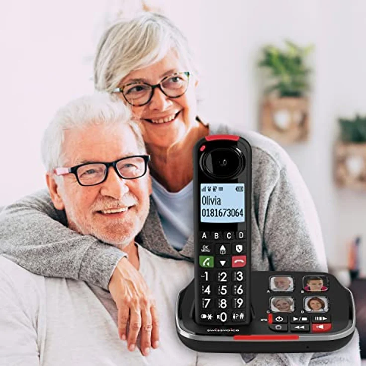 SwissVoice Xtra 2355 Duo Schnurloses Seniorentelefon Anrufbeantworter, Foto-Tasten, Freisprechen, für Hörgeräte kompatibel (00502) – Bild 4