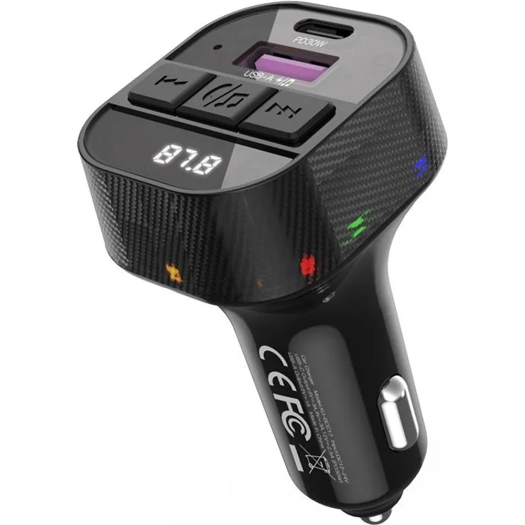 XO Transmitter FM BCC17, Bluetooth MP3 Autoladegerät 30W mit 2x USB-Anschlüssen, schwarz