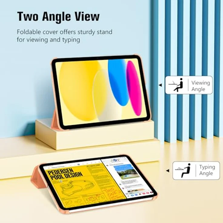 ProCase Hülle für iPad A16 11" (2025) & iPad 10. Generation (2022), ultradünne Hartschutzhülle mit Smart Cover und Auto Wake/Sleep - Orange – Bild 5