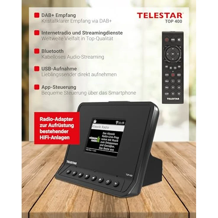 Telestar TOP 400 Internetradio, DAB+/FM, schwarz – Bild 5