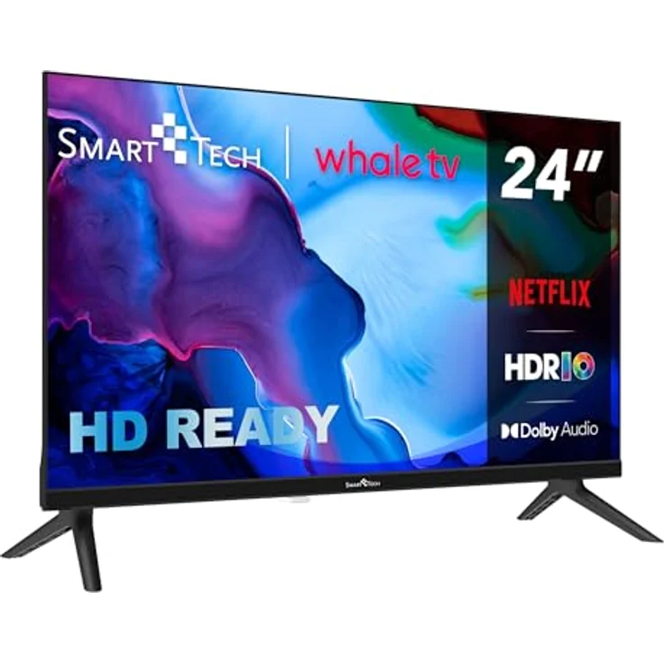 Smart Tech Whale TV 24HH01V, 24 Zoll Smart TV mit HD-Auflösung, HDR10, Bluetooth und Triple-Tuner, schwarzes Design – Bild 5