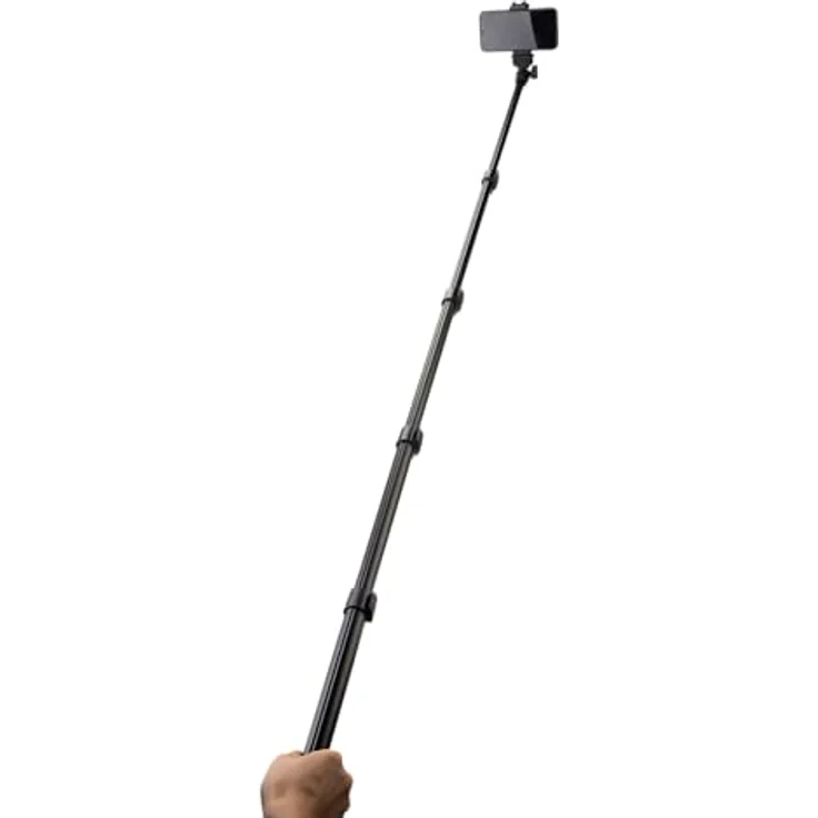Rollei Comfort Max 2, Stativ mit 360° drehbarem Kopf, verstellbarer Höhe von 46,5 bis 157 cm, inkl. Smartphone-Halterung und Bluetooth-Fernbedienung – Bild 4