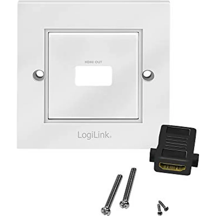 LogiLink AH0017 - HDMI Wanddose mit 1x HDMI High Speed with Ethernet Kupplung (aussen Buchse/innen Buchse) in weiß – Bild 4