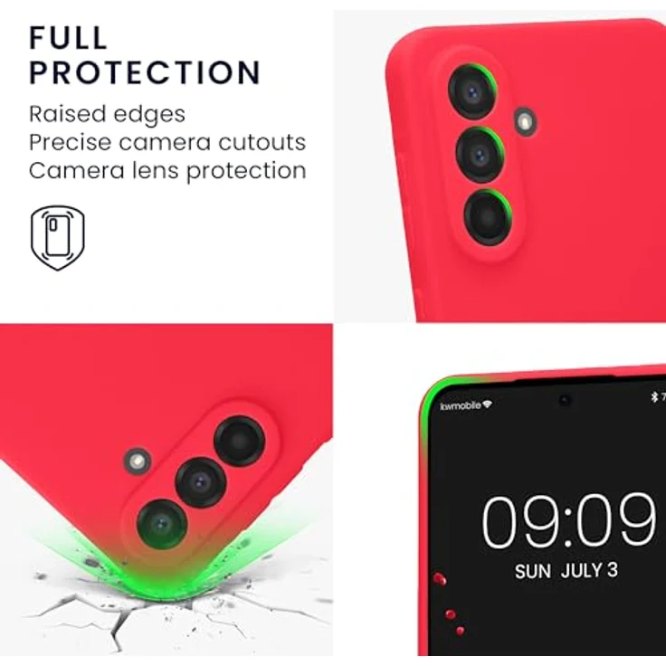 kwmobile Handyhülle für Samsung Galaxy A56 5G - Weiches Silikon Case in Neon Pink, rutschfest und präzise Ausschnitte für Kamera und Anschlüsse – Bild 3