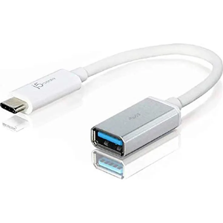 j5create USB C – USB A Kabel, 0.1 m, USB 3.1 Gen 2, Male/Female, weiß