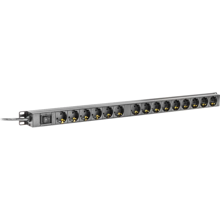 Deltaco GT-8513, Steckdosenleiste mit 15 AC-Ausgängen, 4000 Watt, 2 Meter Kabellänge, Innenbereich