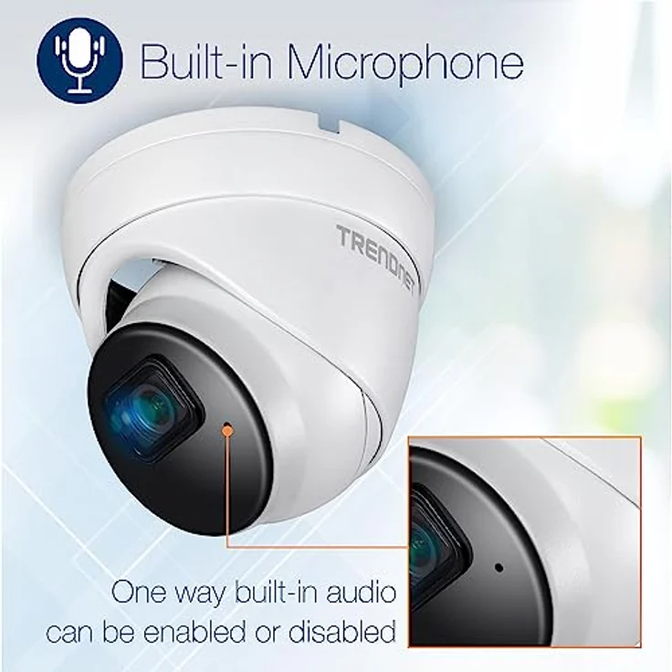 TRENDnet TV-IP1515PI Indoor Outdoor 5 MP H.265 PoE IR Fixed Turret Netzwerkkamera, IP66-Gehäuse, IR-Nachtsicht bis zu 30 m (98 Fuß), Sicherheitsüberwachungskamera, microSD-Kartensteckplatz, Weiß – Bild 5