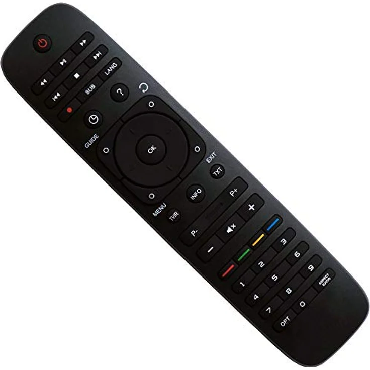 HTS e-com Original Fernbedienung für LBox IP Client/Skyter Modelle, NEUE VERSION mit verbesserter Tastatur, passend zu IPTV Anbietern, schwarz – Bild 1