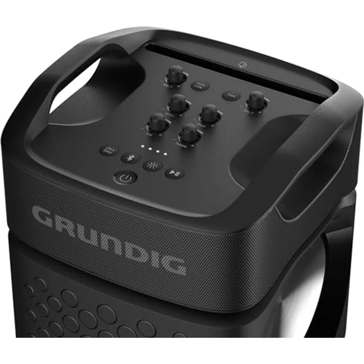 GRUNDIG Party Hit Max Bluetooth Lautsprecher, Musikbox, 160 Watt Gesamtausgangsleistung, 10 m Reichweite, bis zu 8 Stunden Akkulaufzeit, RGB Lichteffekte, TWS, Aux-Eingang, Powerbankfunktion, Schwarz – Bild 3