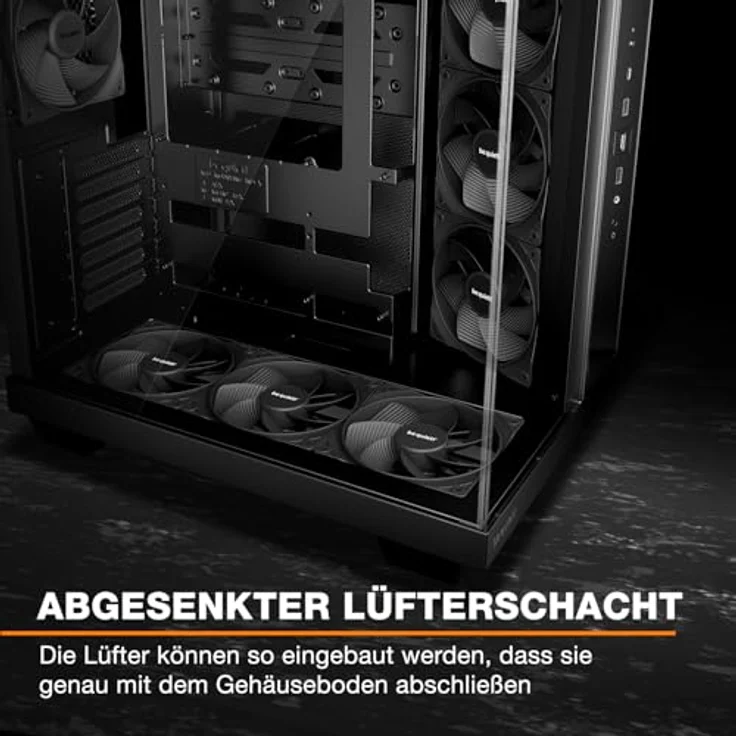 be quiet! LIGHT BASE 500 Black, Midi-Tower PC-Gehäuse für Mini-ITX, microATX, ATX Mainboards, vorinstallierte 4 Lüfter, Platz für 10 Lüfter, CPU-Kühler bis 185 mm, Grafikkarten bis 400 mm – Bild 7