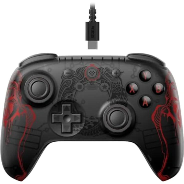 8bitdo Ultimate 2C Wired Pad Black Myth Wukong, Gaming Controller für PC mit 1000 Hz Polling-Rate, anpassbaren Tasten und Rumble-Vibration, Schwarz