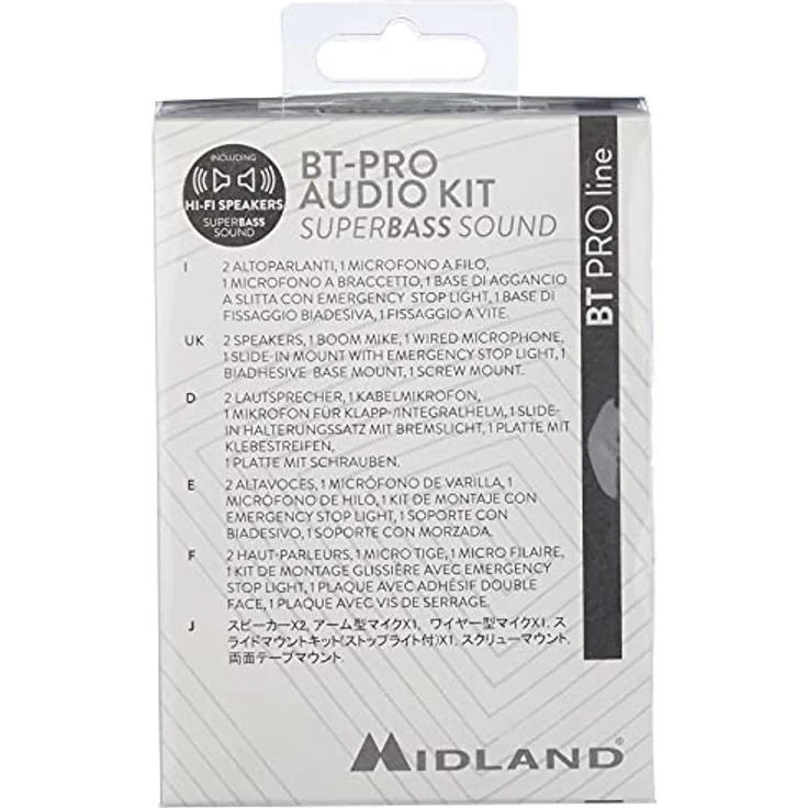 Midland C1252.02 BT Pro Audio Kit, Helm-Lautsprecher mit Hi-Fi Klang und umfangreichem Zubehörset – Bild 3