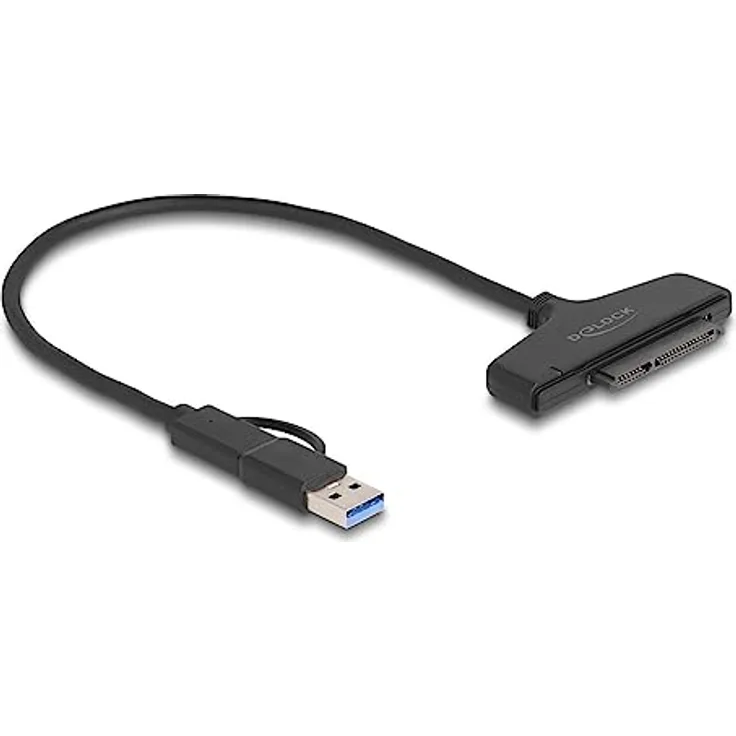 DeLOCK 61042 SATA-Kabel, 0.3 m, 22-polig, schwarz