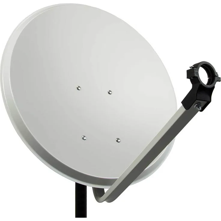 PremiumX PXA80 Satellitenschüssel 80cm Aluminium Hellgrau, kratzfest und robust für Digital, HDTV, Full HD, UltraHD und 4K