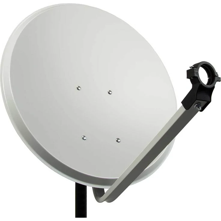 PremiumX PXA80 Satellitenschüssel 80cm Aluminium Hellgrau, kratzfest und robust für Digital, HDTV, Full HD, UltraHD und 4K