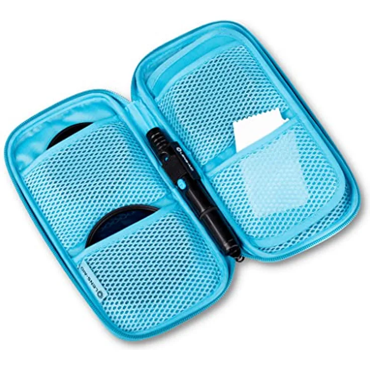 LENS-AID Filtertasche für Rundfilter mit Fächer für Filter bis 82mm, Aufbewahrungstasche für Polfilter, UV-Filter, Kamera Deckel etc.