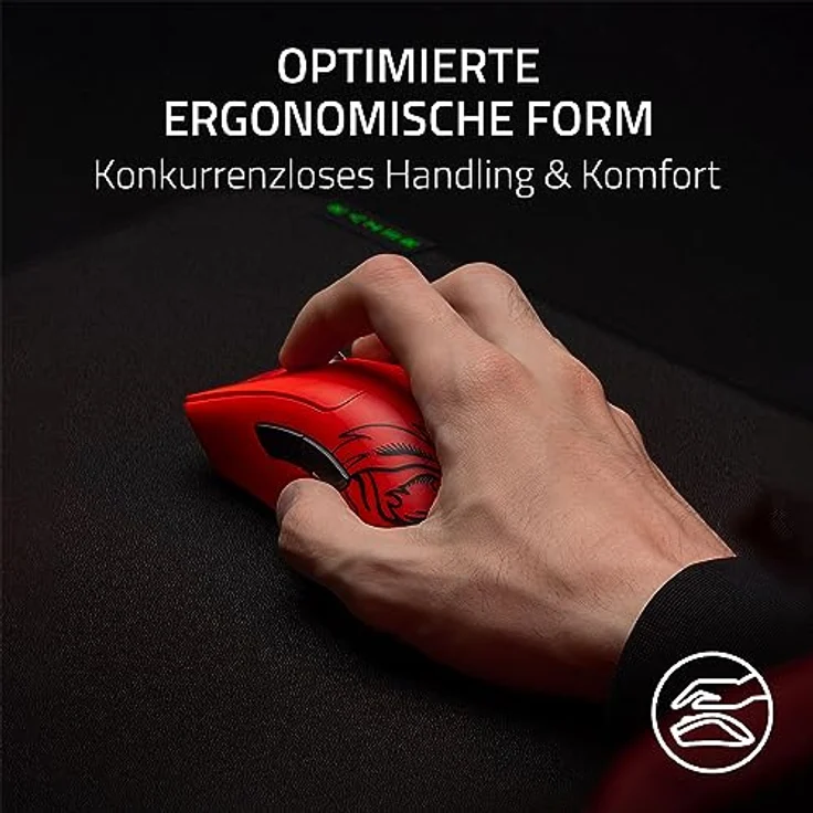 Razer DeathAdder V3 Pro - Leichte kabellose Ergonomische Esports-Maus (63g Leichtes Design, Focus Pro 30K Optischer Sensor, Mausschalter Gen-3, HyperSpeed Wireless) Faker-Edition – Bild 4