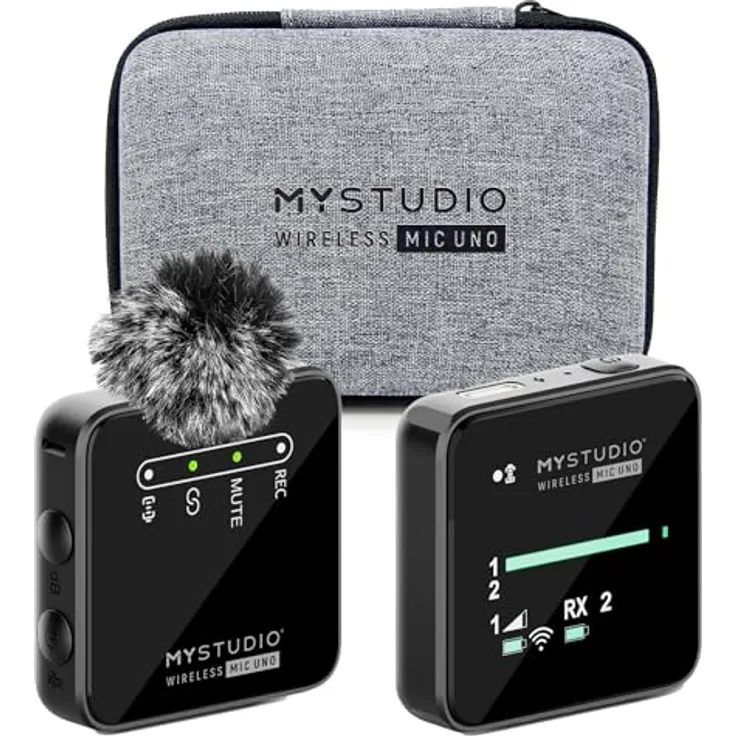 Easypix Mikrofon MyStudio Wireless Mic Uno, 2,4-GHz-Übertragung & 100m Reichweite