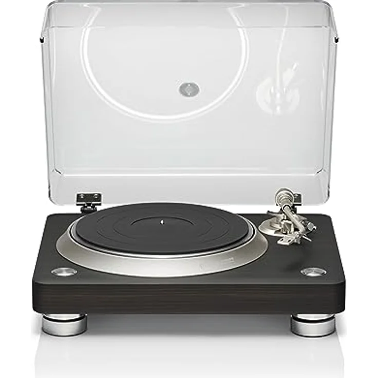 Denon Plattenspieler DP-3000NE (Modell 2023), moderner Plattenspieler für Schallplatten mit 33-1/3, 45 und 78 U/min, mattes dunkles Ebenholzfurnier, S-förmiger Tonarm – Bild 1