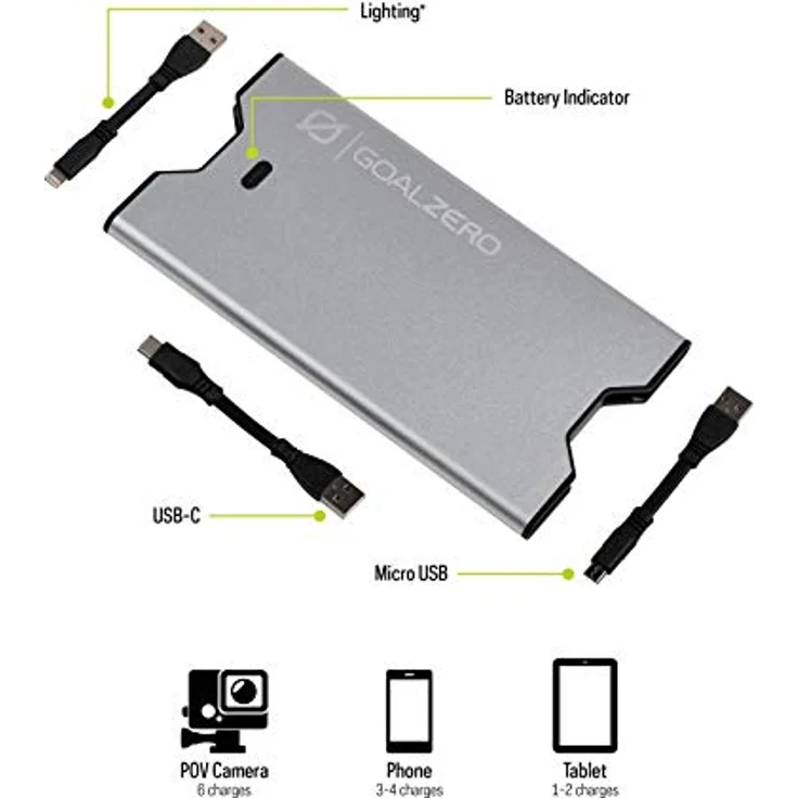 Goal Zero Sherpa 40 (12000 mAh, 12 W, 44.40 Wh), Powerbank, Silber – Bild 4